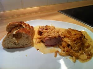 Schweinefilet mit Zwiebel – Senf – Kruste